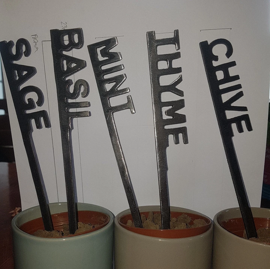 Metal Herb Signs - Mint Parsley Rosemary Thyme Basil Coriander Chive Sage Oregano
