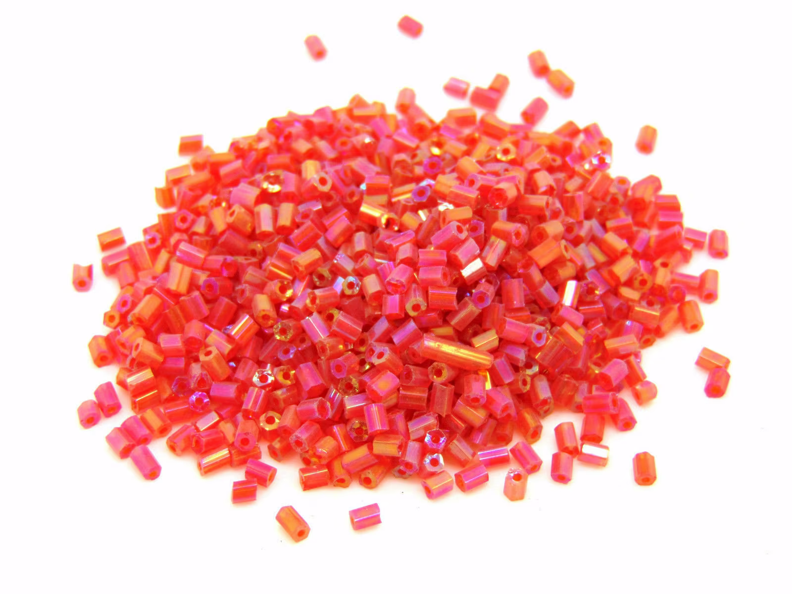100G - Red 3mm Glass Hexagon Tube Seed Beads Beading Craft Jewellery Sewing C23