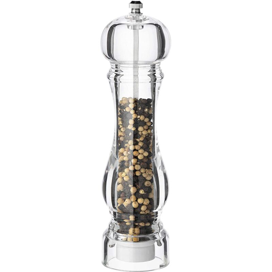 Fvbjd - Pepper Mill and Salt Shaker Set of 2 Salt and Pepper Mill Shaker with Adjustable Coarseness-Clear 8 inches