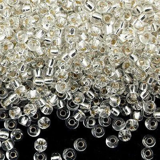 Miyuki Seed Beads 11/0 Crystal Silver Lined, 0001