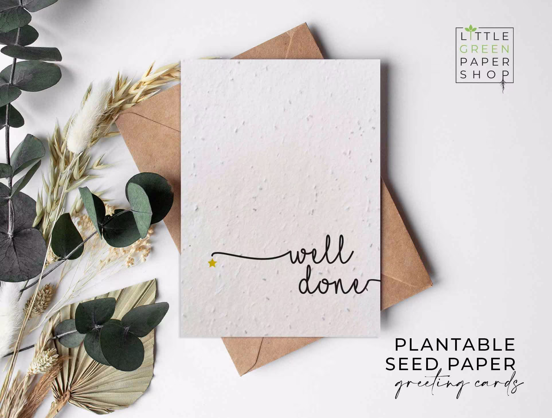 Plantable Flower Seed Paper Cards A6 - Well Done, Congratulations, New Job, Test, Friends, Family, Greeting, Eco-Friendly, Biodegradable
