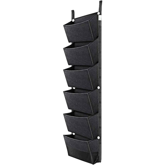 Wall Plantation Bag, 6 Pocket Plant Plant Vertical Garden Exterior Suspended For Balcony Garden Court Office Home Decoration (Black)