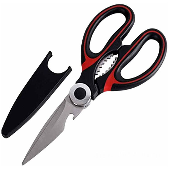 Readcly - Kitchen Scissors, Multipurpose Heavy Duty Kitchen Scissors, Stainless Steel Scissors with Lid, for Chicken, Fish, Meat, Vegetables, Herbs,