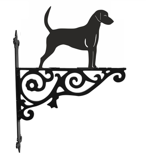 Foxhound Ornamental Hanging Bracket - Contemporary Basket Wall Mounted Decorative Garden Black