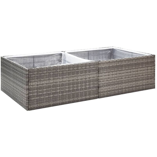 Garden Planter Grey 157x80x40 cm Poly Rattan Vidaxl Grey