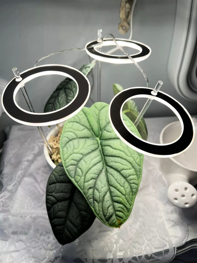Three Angel Rings Led Light, Phyto Lamp For Plants, Compact Herb Garden Plant Succulent Planter Lamp, Uv Light