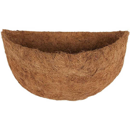Aougo - Round Coconut Basket, Coconut Lining for Planters, Natural Replacement Coconut Fiber Flower Pot, Hanging Flower Basket for Outdoor Balcony