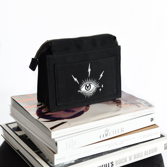 Make Up Organizer Gothic Evil Eye | Makeup Bag Personalized Canvas Zipper Pouch Cosmetic Handbag Organizer, Small