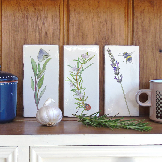 Kitchen Garden Herbs Ceramic Tile Wall Art