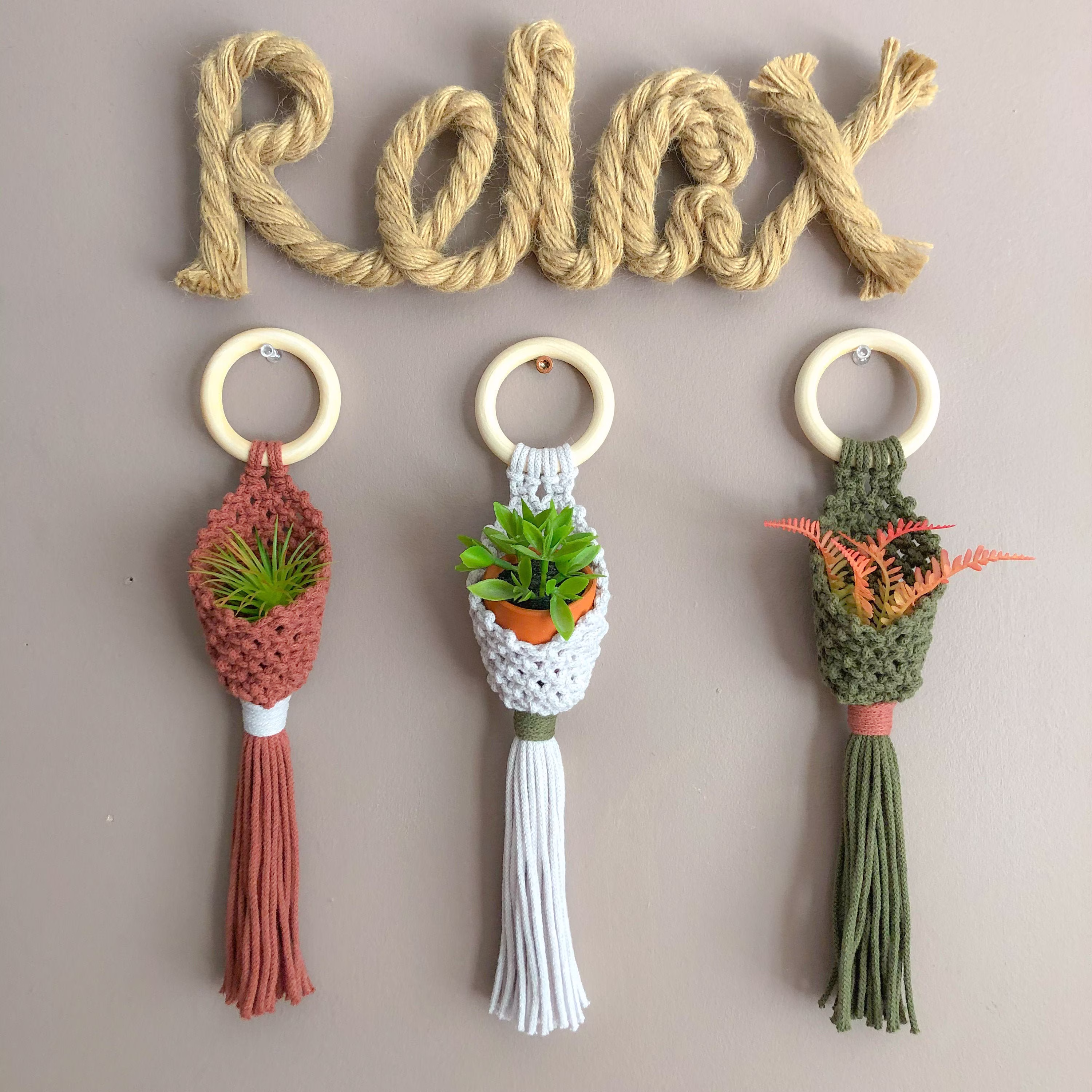 Mini Macrame Wall Planters/Pods