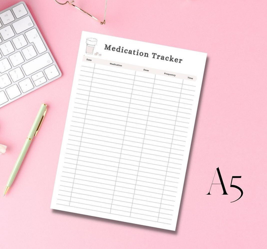 Medication Tracker Memo Pad, Medicine Log