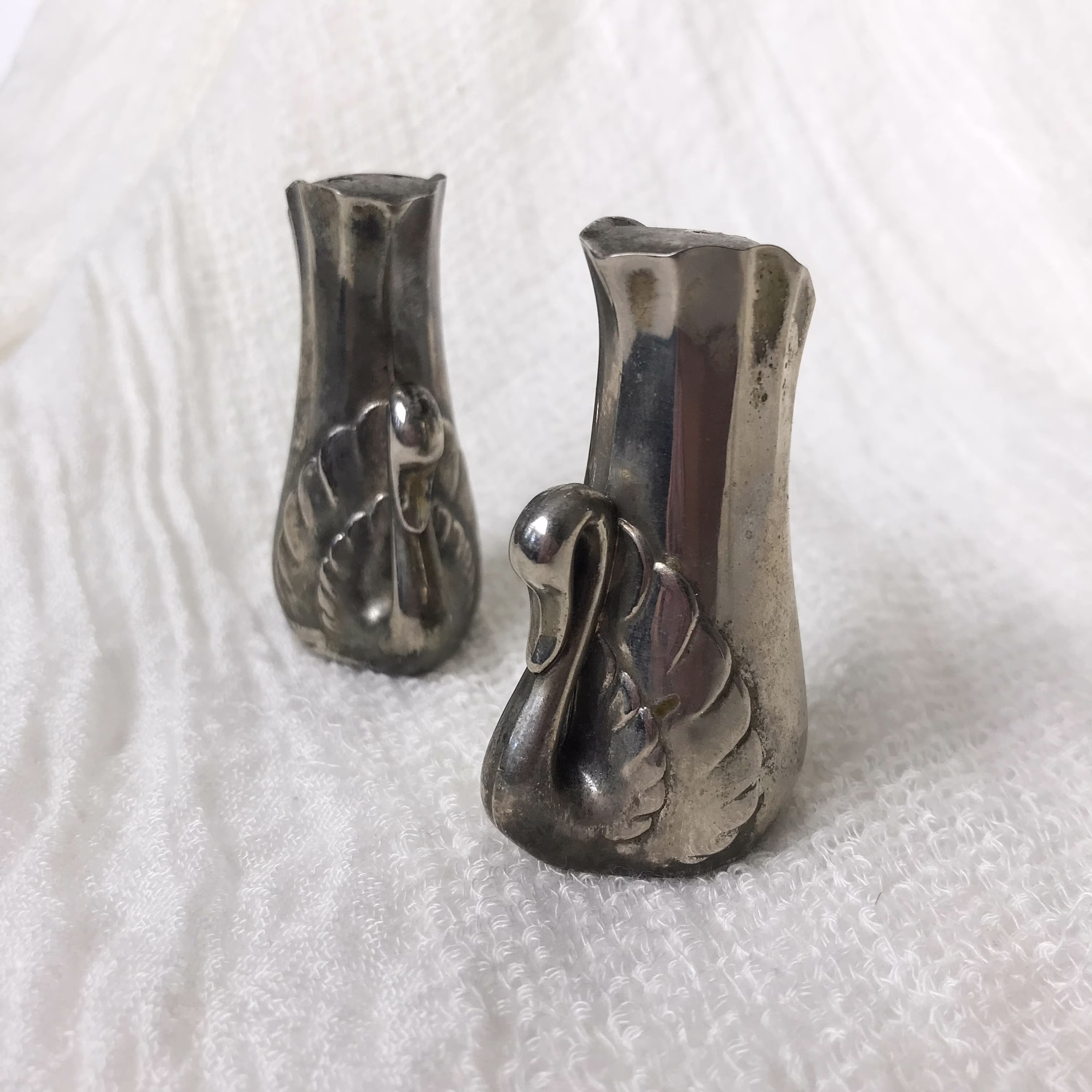 Vintage Swan Salt & Pepper Shakers, Swans, Silver Plated, City, S&p, Salt, Pepper, Kitch, Silver, Gifts, Gift