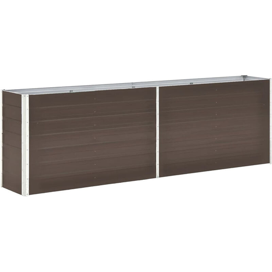 Garden Planter Galvanised Steel 240x40x77 cm Brown