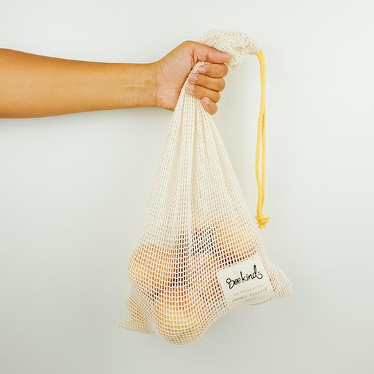 Organic Cotton Mesh Produce Bags - Honeybee