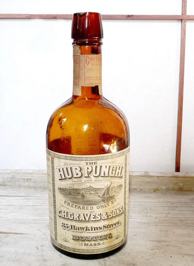 Ch Graves & Son Antique Bottle The Hub Punch Boston Mass