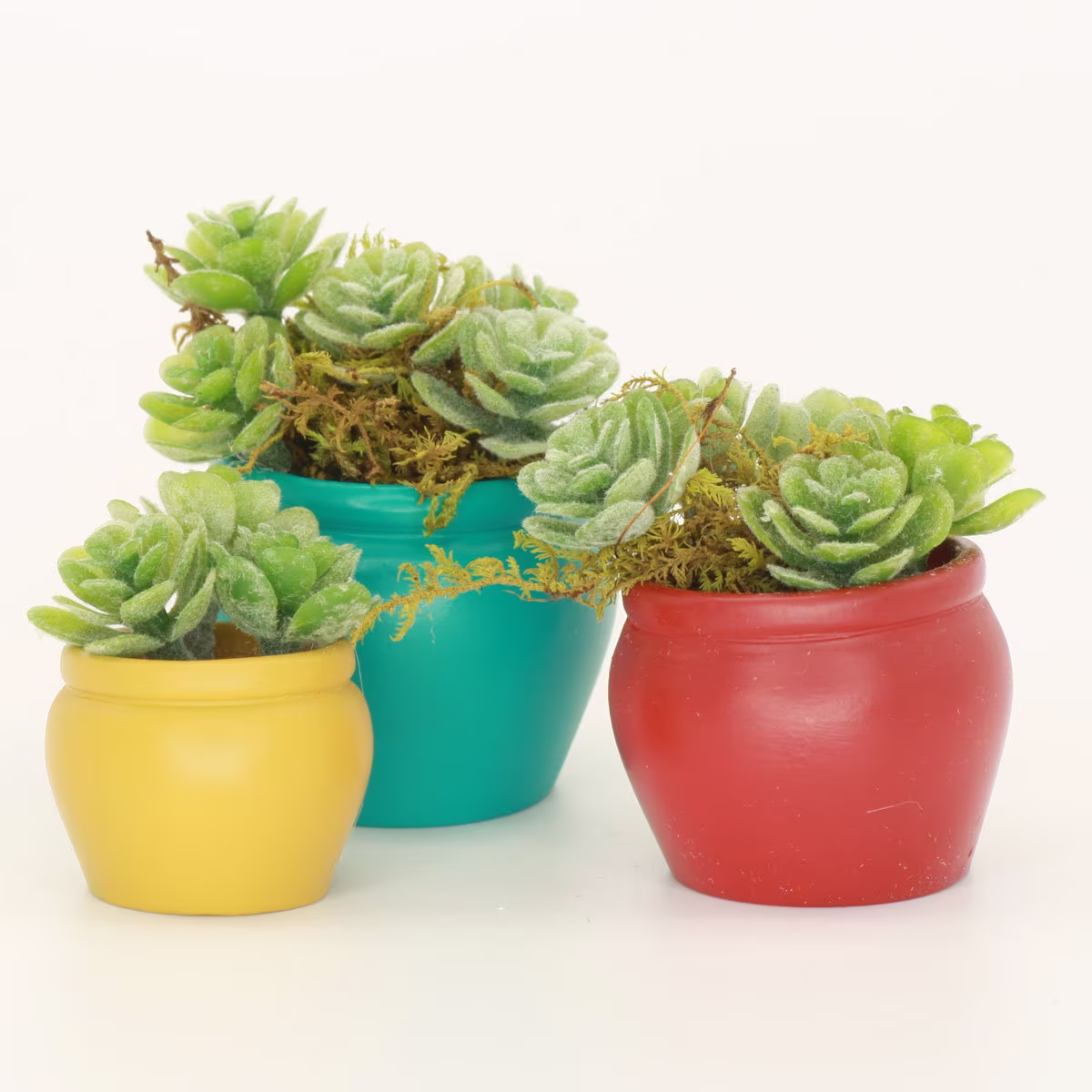 Colourful Plant Pots With Artificial Succulent Plants, Miniature Planter With Succulents, Fairy Garden Planter, The UK