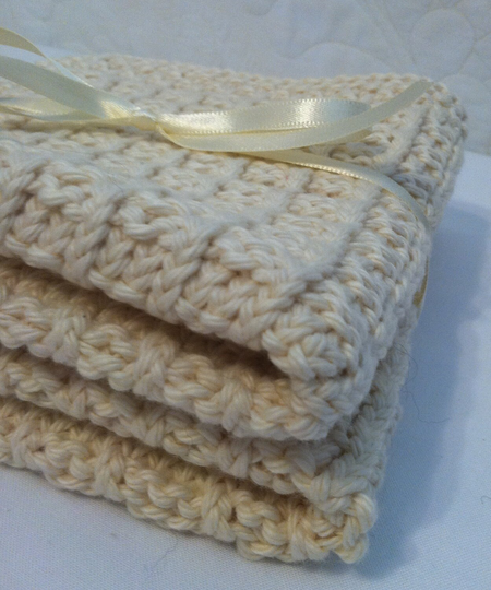 Hand Knit Organic Cotton Wash Cloths Quiltsy Handmade