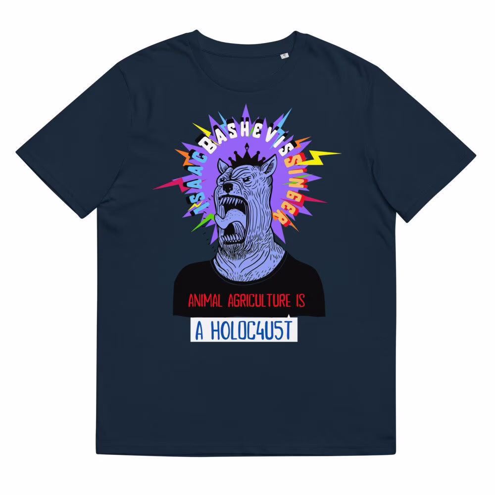 Isaac Bashevis Singer Organic Cotton Vegan T-Shirt | French Navy