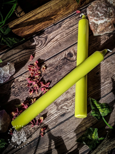 Green Dinner Candles Plain Magick Ritual & Spell | Use For Altars, Pagan Shrines, Traditional Witchcraft, Folk Magic + Conjure