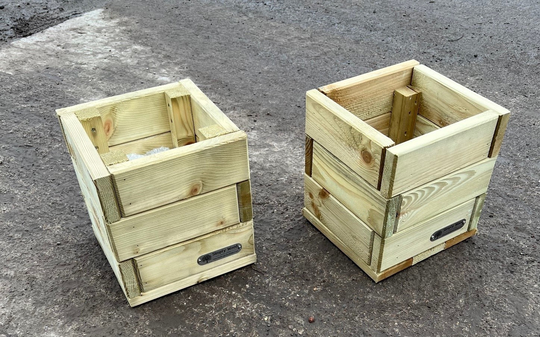Signature Tanilised Square Wooden Garden Planter X 2 - Compact Sale