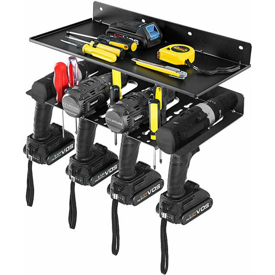 Costway - Electric Drill Storage Rack Floating Shelf Wall Mounted Power Tool Organizer