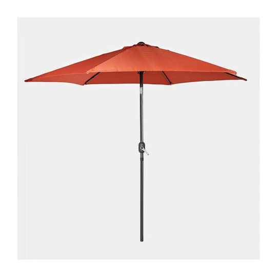 Vonhaus - 2.7M Steel Powder Coated Parasol - UV30+ Crank and Tilt Umbrella for Outdoor, Garden and Patio - Burnt Orange