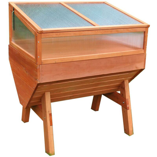 Veg-Trough Medium Wooden Raised Vegetable Bed Planter with Polycarbonate Cold Frame