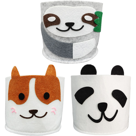 Sloth Panda Dog Planter Felt Plant Pots Cute Animal Shaped Cartoon Flower Planter Grow Bag Container Flowerpot for Indoor Outdoor Patio Home Garden