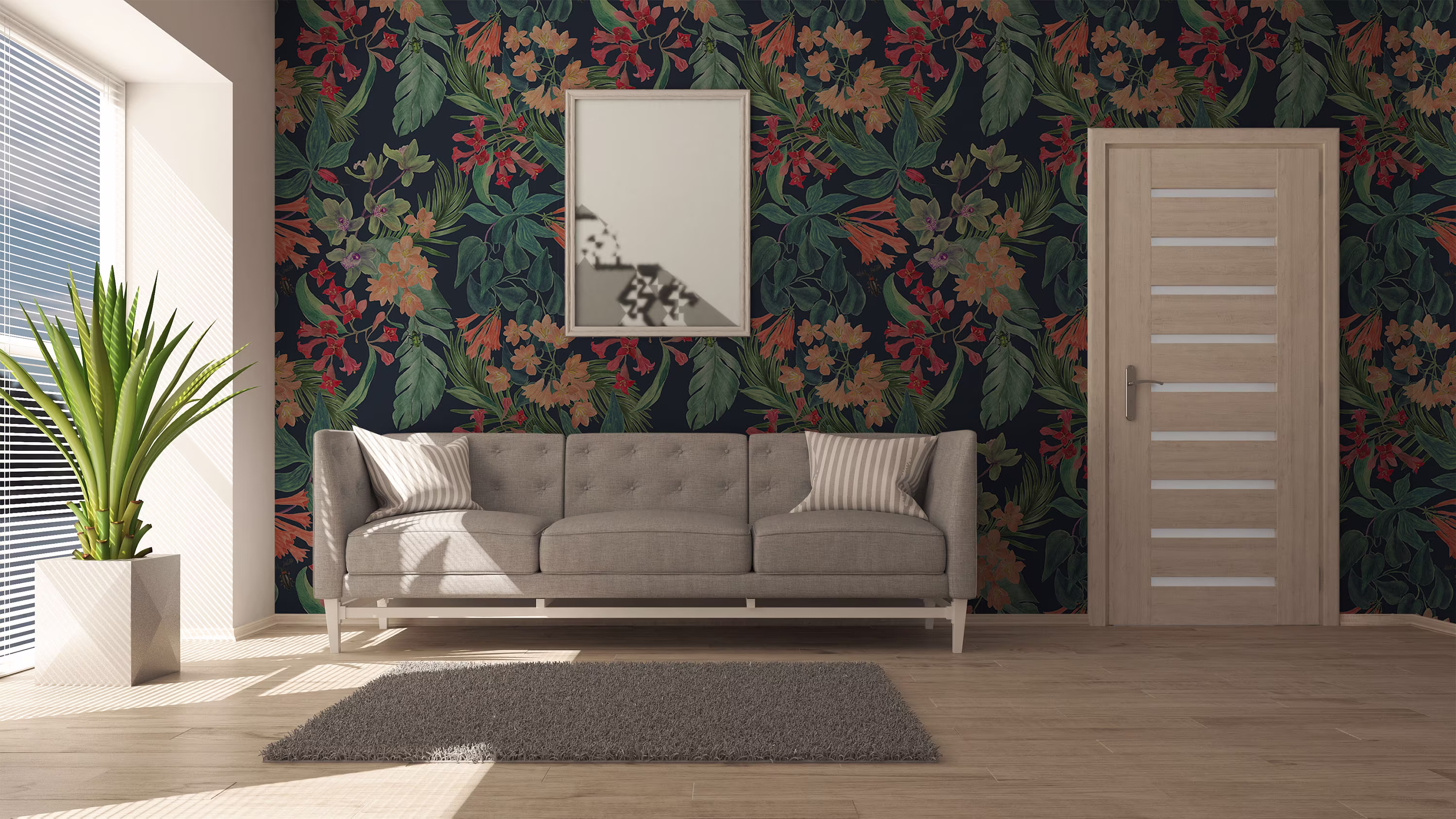 Tropical Composition | Removable Wallpaper Self-Adhesive Temporary Wallpaper #287