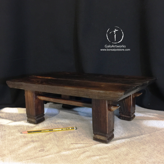 Bonsai Wood Table, Handmade With Recycled Wood. Display Stand For Bonsai. Wooden Pine & Oak Pedestal. Bench Indoor