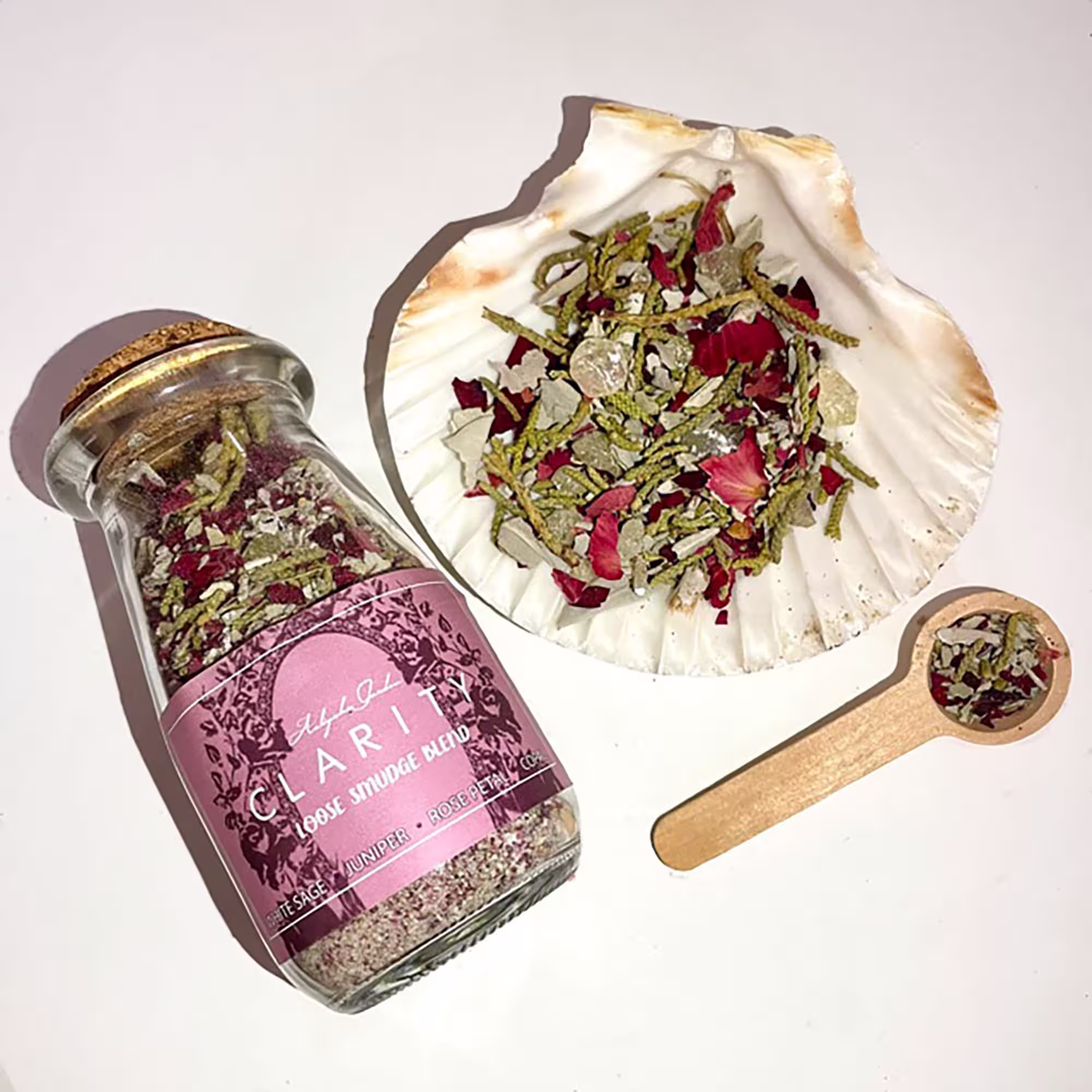 Clarity Smudge Kit | Loose Incense Blend Cleansing, Love, Wisdom, Manifestation, Blessings |Loose Sage & Herb Blends| Remove Negative Energy