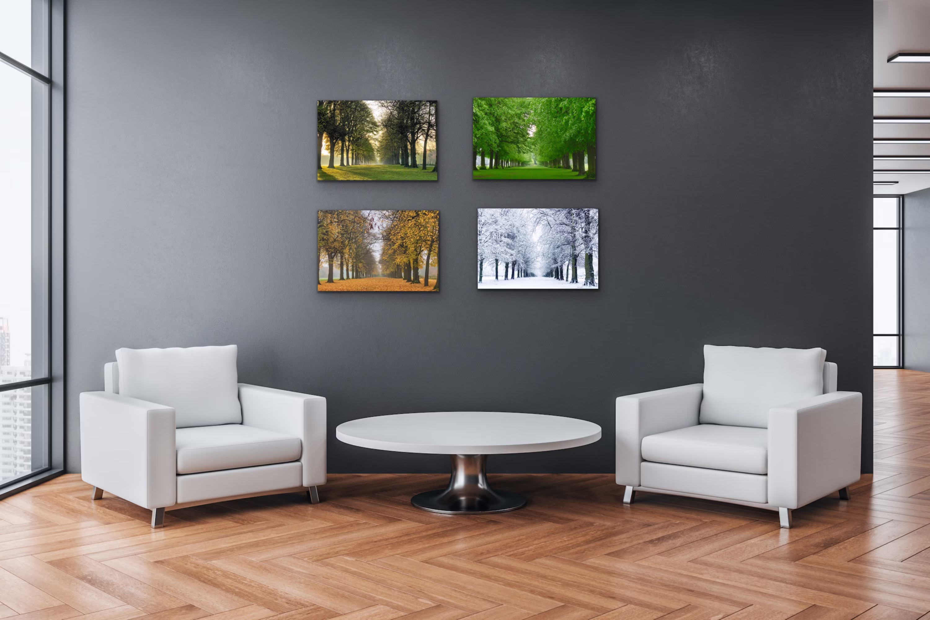 Canvas Prints | Four Seasons Avenue Of Trees Set Of 4 Canvases Wall Art Home Decor
