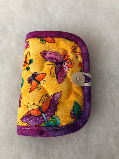 Quilted Needle Book Case Organizer - Laurel Burch Butterflies
