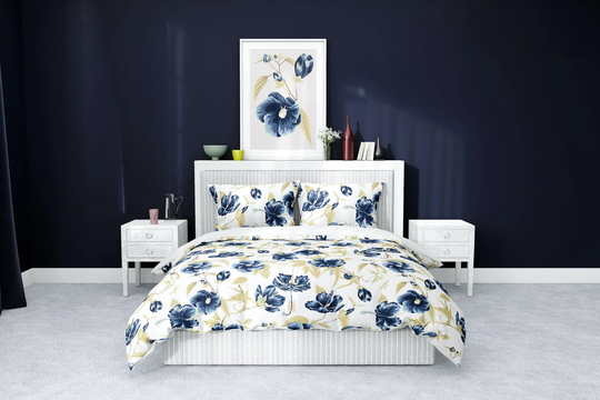 Hawaiian Floral Duvet, Cotton Bedding, Coverlet, Hibiscus Bedspread