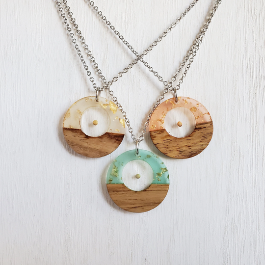 Mustard Seed Necklace, Wood & Resin Unique Christian Jewelry, Matthew 1720, Faith, Gift For Woman