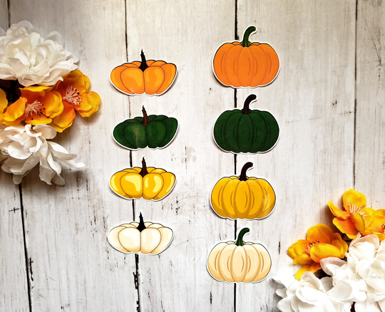 Pumpkin Stickers, Two Pack Fall Season