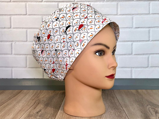 Snowman Scrub Cap