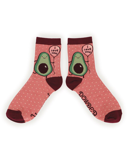 Powder Ladies Ankle Socks - I Love You Avocado. Birthday Gift | Treat Yourself Lockdown