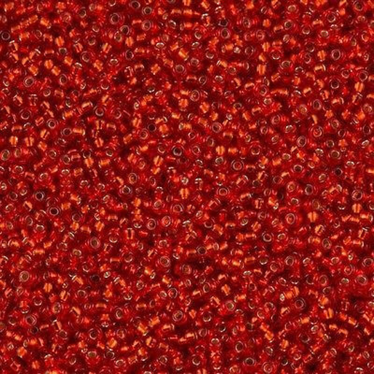 Miyuki Seed Beads 11/0 Red Silver Lined , 0010-New