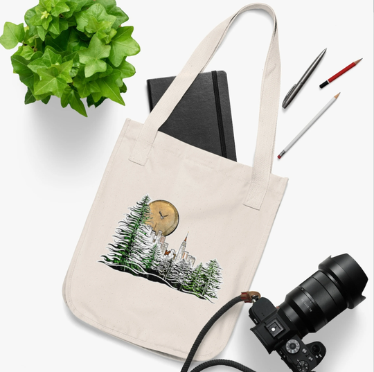 Little Owl Organic Canvas Tote Bag