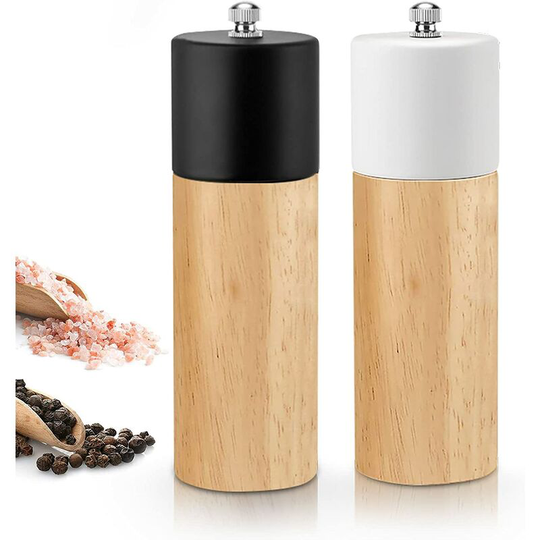 Devenirriche - Manual Pepper and Salt Grinder with Adjustable Ceramic Grinding Wheel - Pepper & Salt Shaker Set, Salt and Pepper Shakers - Coarse and