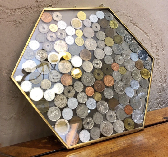 Coins Organizer/Coin Holder Display Dry Flower Home Decor Glass Photo Frame Wall Gift For Him
