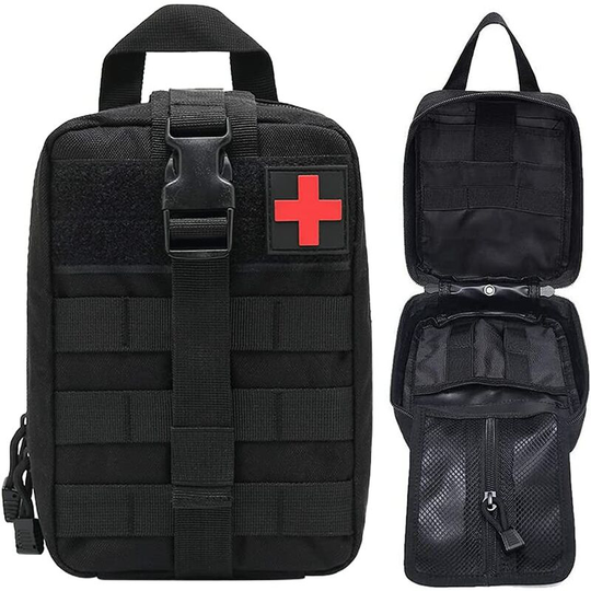 Bearsu - Tactical First Aid Bag emt Pouch Medicine Survival Kit Military First Aid Molle Bag Tool Pouch Belt Pouch 600D Waterproof Oxford for Cycling
