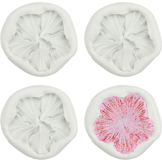 Monly - 3D Hibiscus Flower Mold Resin Mold,Handmade 3D Ice Cube Molds Flower Shaped Silicone Molds