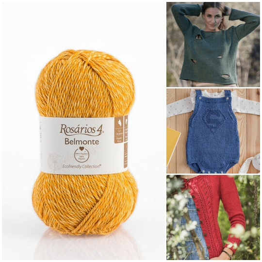 Knitting & Crochet Organic Wool + Cotton Blend 50/50 - Gots Certified 50G 125M Ball Dk Light Worsted Double Knit Yarn