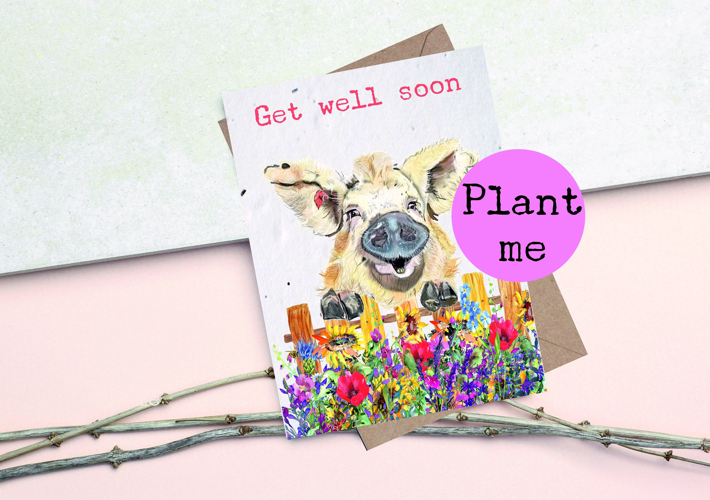 Plantable Flower Seed Cards -Get Well Soon Card - Plantable Seed Cards Eco & Vegan Friendly