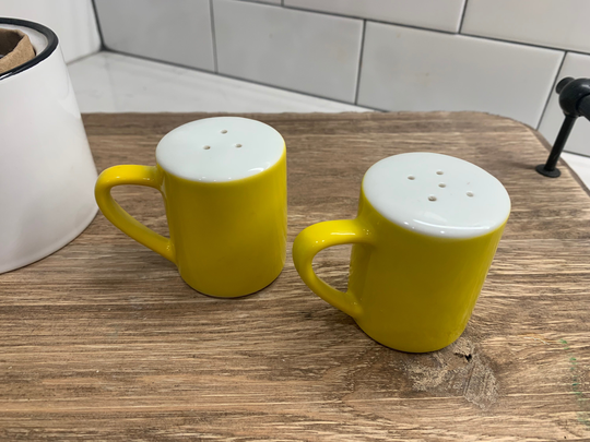 Yellow & White Vintage Takahashi Salt Pepper Shakers | Made in Japan Retro S&p