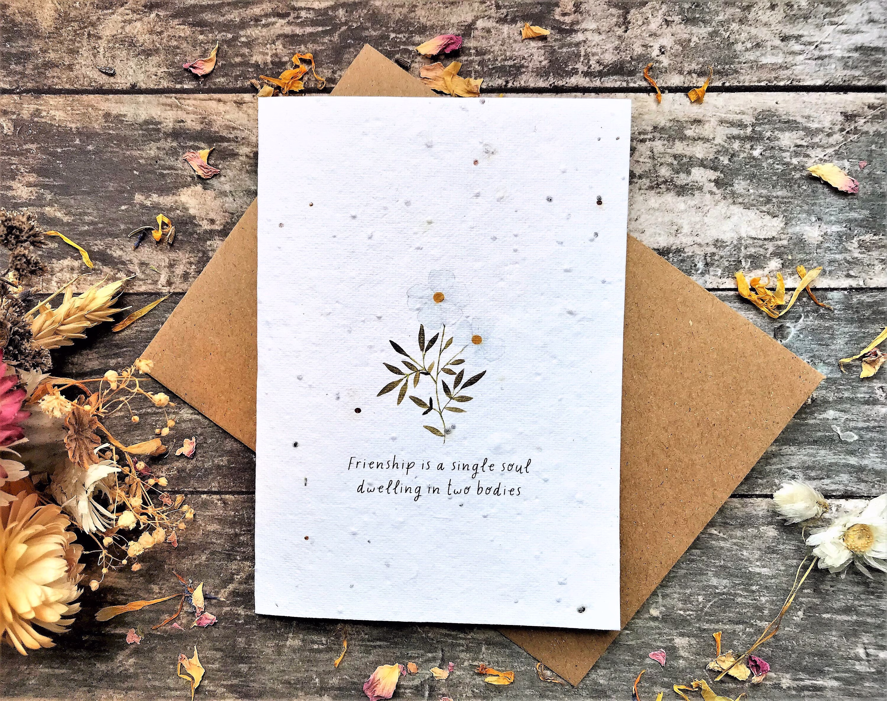 Plantable Seed Paper Friend Card , Sending Love , Sympathy Card, Sending Love Card, Miss You Get Well Soon Best Friend Cards