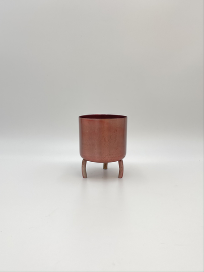 Rose Gold Metal House Plant Pot, 11cm, Unique Design, Elegant Finish, Gold Metal, Handmade Indoor Pots in Uk, Plants