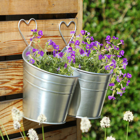 Heart Planter Buckets Wedding Gift, White